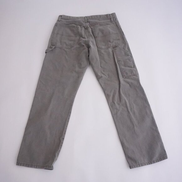 Vintage Rustler Olive Green Carpenter Dungaree Heavyweight Denim Jeans 32X32 - Picture 2 of 16